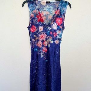 Komarov floral tea length dress with shawl. Size M.